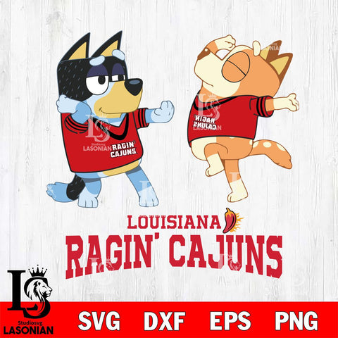 Louisiana Ragin' Cajuns Bluey Dance Svg Eps Dxf Png File, Digital Download, Instant Download