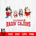 Louisiana Ragin' Cajuns Bluey Dance Mode Squats Svg Eps Dxf Png File, Digital Download, Instant Download