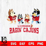 Louisiana Ragin' Cajuns Bluey Dance Squats Svg Eps Dxf Png File, Digital Download, Instant Download