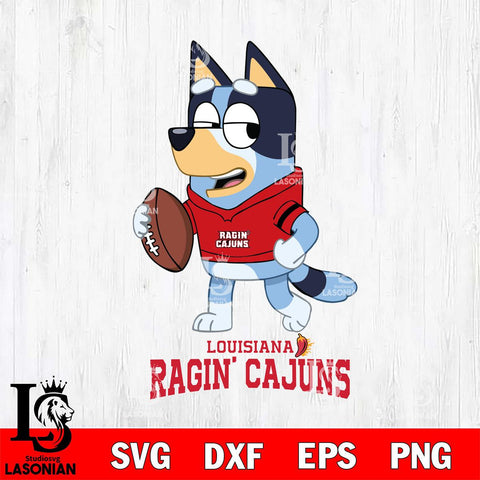 Louisiana Ragin' Cajuns Bluey Football Sport Svg Eps Dxf Png File, Digital Download ,Instant Download, Cricut File