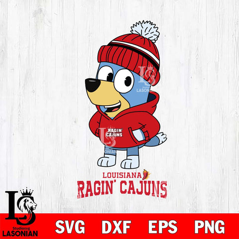 Louisiana Ragin' Cajuns Bluey Hoodie Sport Svg Eps Dxf Png File, Digital Download ,Instant Download, Cricut File