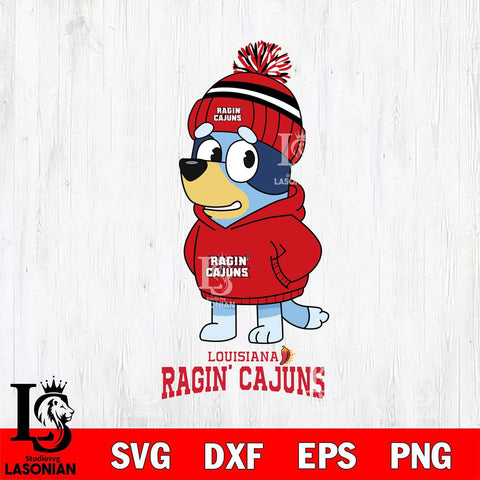 Louisiana Ragin' Cajuns Bluey Hoodie rugby Svg Eps Dxf Png File, Digital Download ,Instant Download, Cricut File