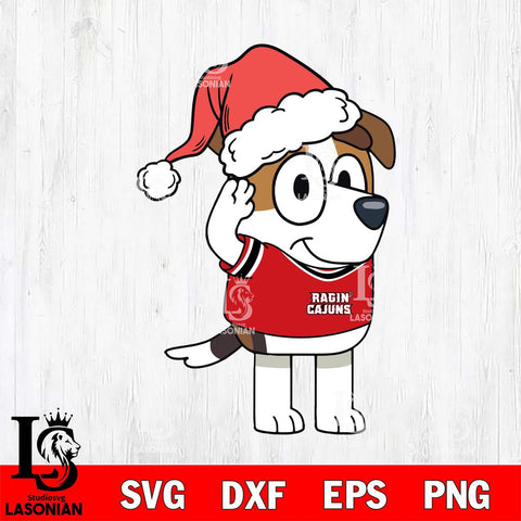 Louisiana Ragin' Cajuns Bluey Jack Christmas Svg Eps Dxf Png File, Digital Download, Instant Download