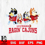 Louisiana Ragin' Cajuns Bluey Mode Dance Squats Svg Eps Dxf Png File, Digital Download, Instant Download