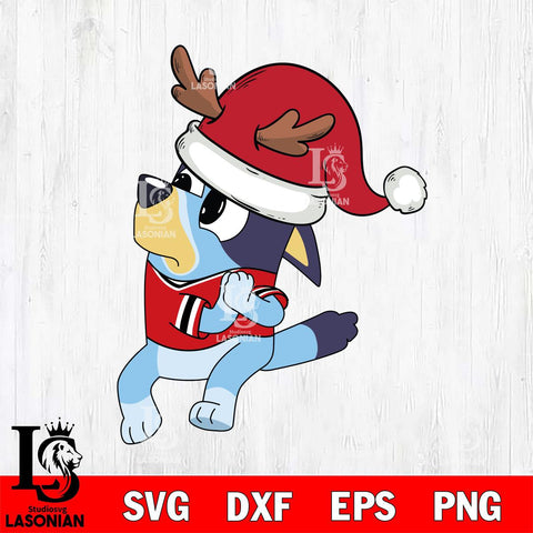 Louisiana Ragin' Cajuns Bluey Santa Claus Christmas Svg Eps Dxf Png File, Digital Download, Instant Download