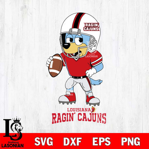 Louisiana Ragin' Cajuns Bluey rugby Svg Eps Dxf Png File, Digital Download ,Instant Download, Cricut File