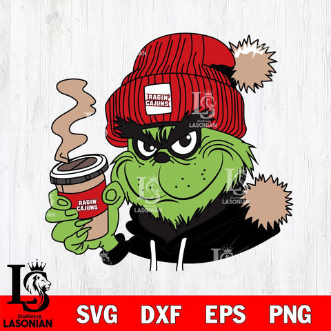 Louisiana Ragin' Cajuns Boujee Grinch 4 Svg Eps Dxf Png File, Digital Download, Instant Download