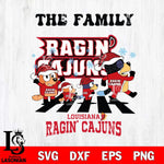 Louisiana Ragin' Cajuns Family Bluey Christmas Svg Eps Dxf Png File, Digital Download