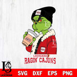 Louisiana Ragin' Cajuns Grinch Bougie Football Svg Eps Dxf Png File, Digital Download, Instant Download