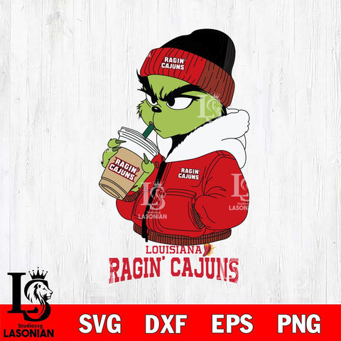 Louisiana Ragin' Cajuns Grinch Bougie Sport Svg Eps Dxf Png File, Digital Download, Instant Download