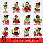 Louisiana Ragin' Cajuns Grinch NCAA Bundle 12 SVG Eps Dxf Png File, Digital Download, Instant Download