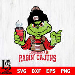 Louisiana Ragin' Cajuns Grinch with coffee Svg Eps Dxf Png File, Digital Download, Instant Download