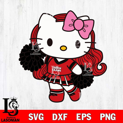 Louisiana Ragin' Cajuns Hello Kitty Cheerleader 7 Svg Eps Dxf Png File, Digital Download, Instant Download