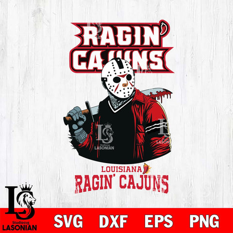 Louisiana Ragin' Cajuns Jason Voorhees 10 Svg Eps Dxf Png File, Digital Download