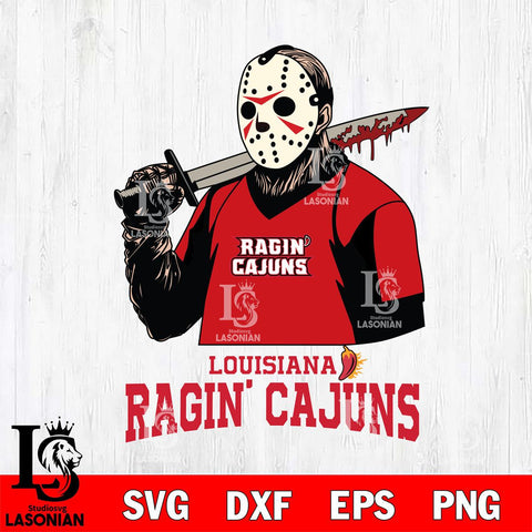 Louisiana Ragin' Cajuns Jason Voorhees 11 Svg Eps Dxf Png File, Digital Download