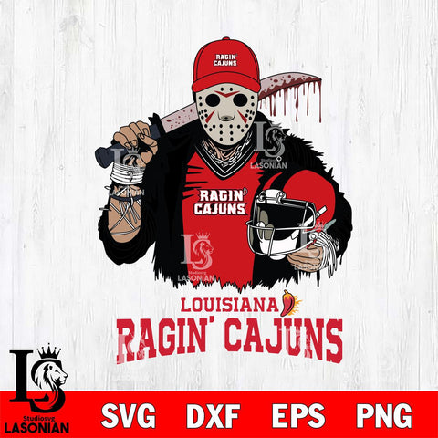 Louisiana Ragin' Cajuns Jason Voorhees 2 Svg Eps Dxf Png File, Digital Download