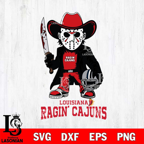 Louisiana Ragin' Cajuns Jason Voorhees 3 Svg Eps Dxf Png File, Digital Download