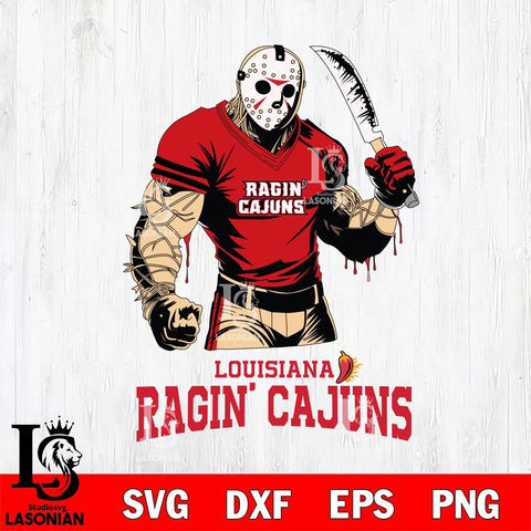 Louisiana Ragin' Cajuns Jason Voorhees Svg Eps Dxf Png File, Digital Download