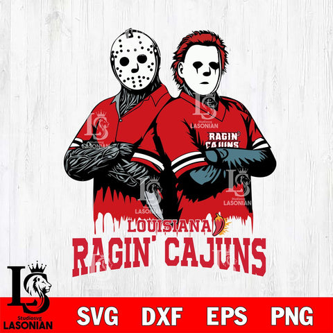 Louisiana Ragin' Cajuns Jason Voorhees 8 Svg Eps Dxf Png File, Digital Download