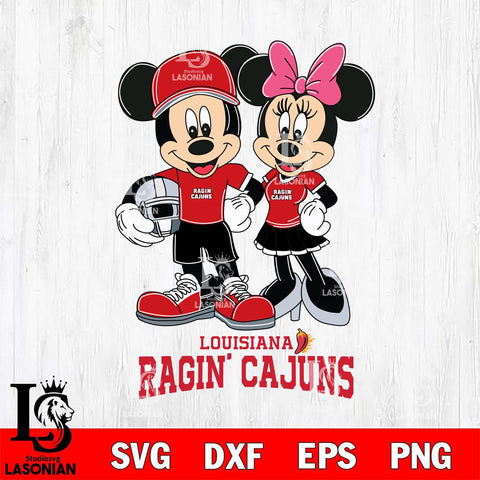 Louisiana Ragin' Cajuns Mickey Minnie Mouse Helmet Svg Eps Dxf Png File, NCAA svg , File Cut , Digital Download , Instant Download, Cut Svg Files