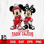 Louisiana Ragin' Cajuns Mickey Minnie Rugby Hoodie Svg Eps Dxf Png File, NCAA svg , File Cut , Digital Download , Instant Download, Cut Svg Files