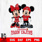 Louisiana Ragin' Cajuns Mickey Minnie Rugby ball Svg Eps Dxf Png File, NCAA svg , File Cut , Digital Download , Instant Download, Cut Svg Files