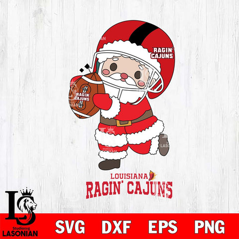 Louisiana Ragin' Cajuns Santa Claus Cute Svg dxf eps png pdf file,NCAA svg,Digital Download,Cricut file