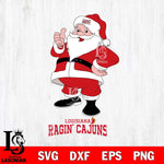 Louisiana Ragin' Cajuns Santa claus Svg dxf eps png pdf file,NCAA svg,Digital Download,Cricut file