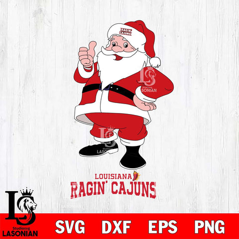 Louisiana Ragin' Cajuns Santa claus Svg dxf eps png pdf file,NCAA svg,Digital Download,Cricut file