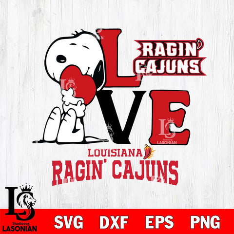 Louisiana Ragin' Cajuns Snoopy Sport 10 Svg Eps Dxf Png File, Digital Download