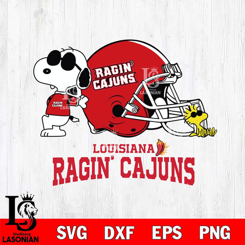 Louisiana Ragin' Cajuns Snoopy Sport 2 Svg Eps Dxf Png File, Digital Download