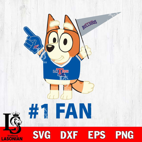 Louisiana Tech Bulldogs Bingo 1# Fan Svg Eps Dxf Png File,NCAA Svg Files,Bluey svg ,Digital Download ,Instant Download, Cricut File