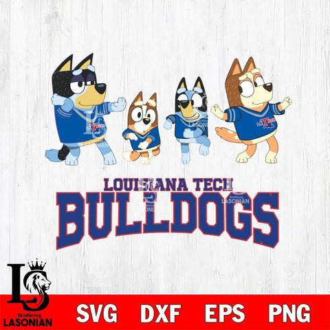 Louisiana Tech Bulldogs Bluey Dance Mode Squats Svg Eps Dxf Png File, Digital Download, Instant Download