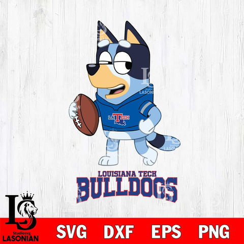 Louisiana Tech Bulldogs Bluey Football Sport Svg Eps Dxf Png File, Digital Download ,Instant Download, Cricut File