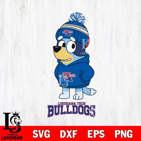 Louisiana Tech Bulldogs Bluey Hoodie rugby Svg Eps Dxf Png File, Digital Download ,Instant Download, Cricut File