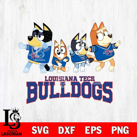 Louisiana Tech Bulldogs Bluey Mode Dance Squats Svg Eps Dxf Png File, Digital Download, Instant Download