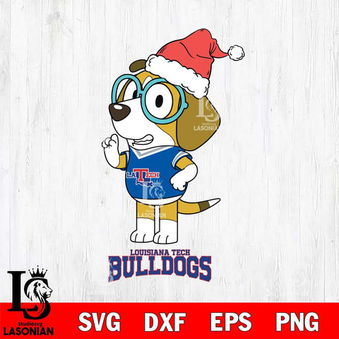 Louisiana Tech Bulldogs Christmas Bluey Honey Sport Cut Files,Bluey Cricut,Christmas Svg , Bluey svg , Digital Download, dxf eps png pdf file