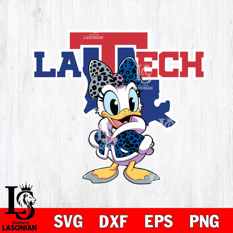 Louisiana Tech Bulldogs Fancy Daisy Duck Disney Svg Eps Dxf Png File, Digital Download, Instant Download