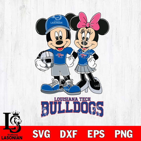 Louisiana Tech Bulldogs Mickey Minnie Mouse Helmet Svg Eps Dxf Png File, NCAA svg , File Cut , Digital Download , Instant Download, Cut Svg Files