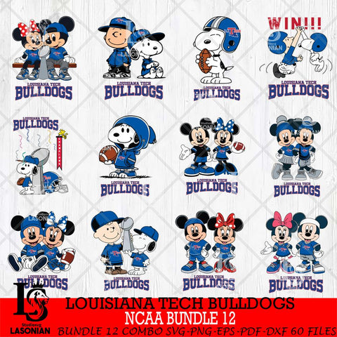 Louisiana Tech Bulldogs NCAA Bundle 12 Svg Eps Dxf Png File,Bundle NCAA svg , Digital Download , Instant Download, Cricut File