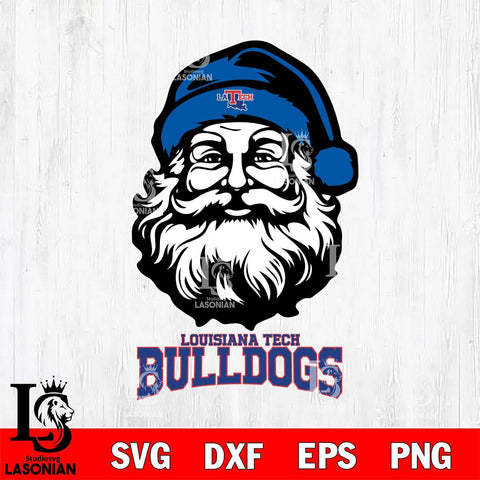 Louisiana Tech Bulldogs Santa Claus Christmas Svg dxf eps png pdf file,NCAA svg,Digital Download,Cricut file