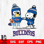 Louisiana Tech Bulldogs Snoopy & Bluey Football Svg Eps Dxf Png File,NCAA Svg Files,Chill Guy svg ,Digital Download ,Instant Download, Cricut File