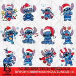 Louisiana Tech Bulldogs Stitch Christmas NCAA Bundle 12 Svg Eps Dxf Png File, Digital Download, Instant Download