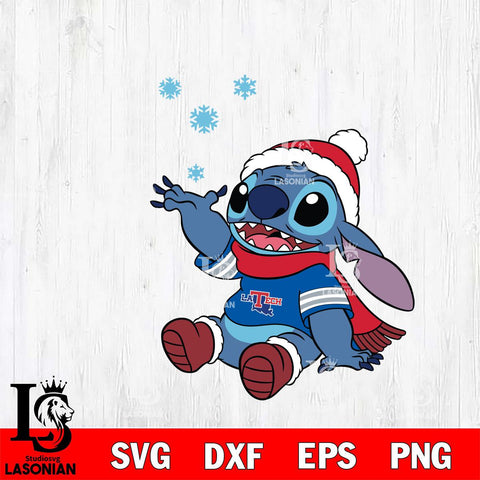 Louisiana Tech Bulldogs Stitch Wearing Winter Scarf Svg Eps Dxf Png File, Digital Download, Instant Download