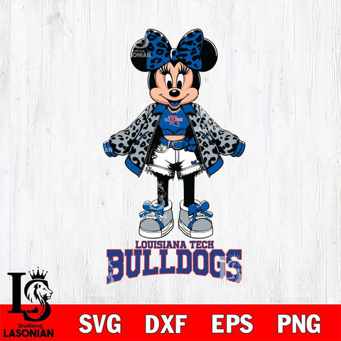 Louisiana Tech Bulldogs Style Minnie Disney Svg Eps Dxf Png File, Digital Download, Instant Download