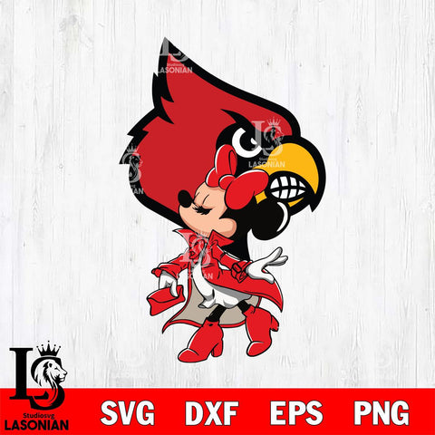 Louisville Cardinals Glamorous Minnie Svg Eps Dxf Png File, Digital Download, Instant Download