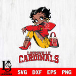 Louisville Cardinals Betty Boop Black Fan Girl Svg Eps Dxf Png File, Digital Download, Instant Download