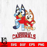 Louisville Cardinals Bluey & Bingo Svg Eps Dxf Png File, NCAA svg, Digital Download, Instant Download