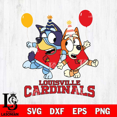 Louisville Cardinals Bluey & Bingo 2 Svg Eps Dxf Png File, NCAA svg, Digital Download, Instant Download