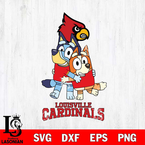 Louisville Cardinals Bluey & Bingo 3 Svg Eps Dxf Png File, NCAA svg, Digital Download, Instant Download